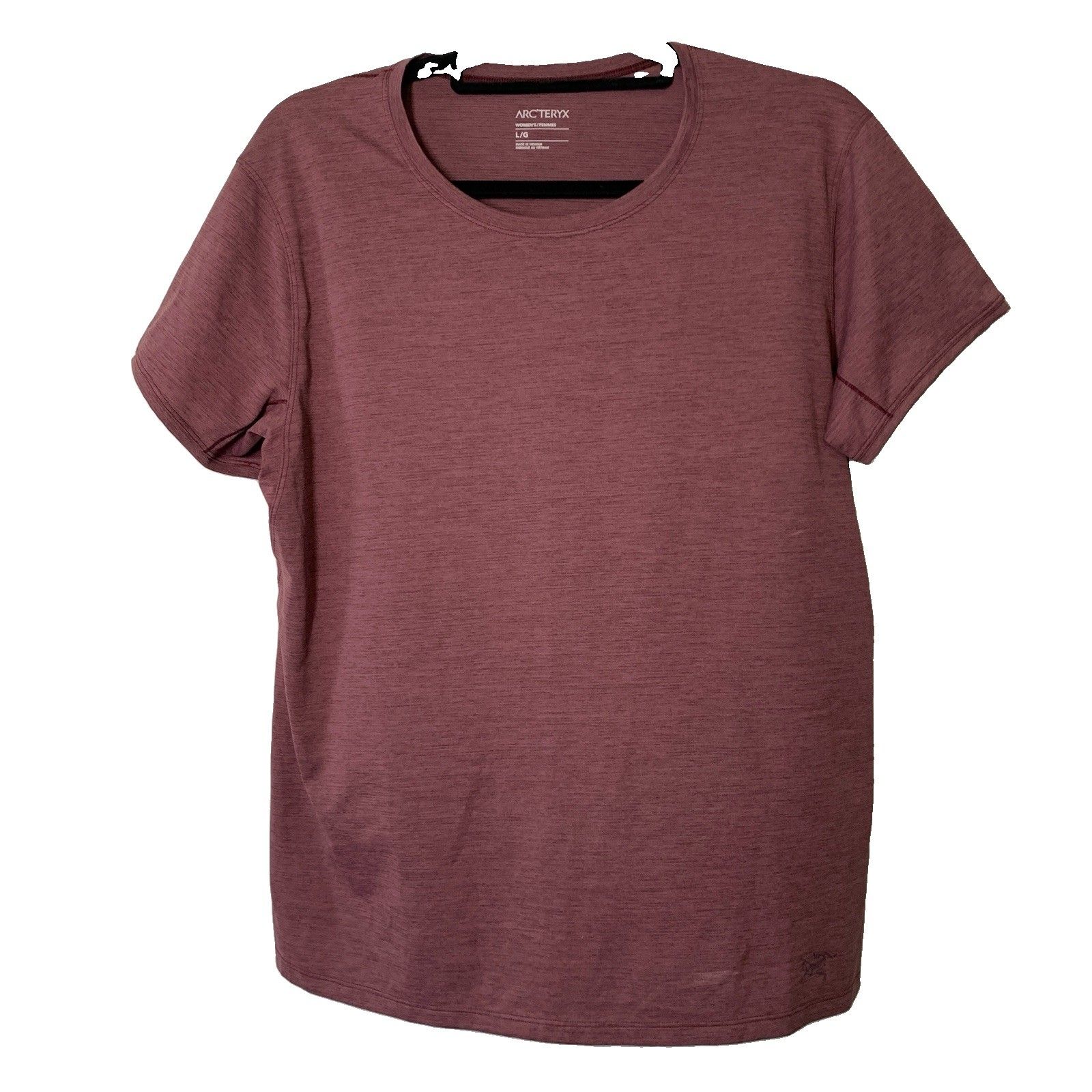 Arc'teryx Womens Large Shirt Short Sleeve Purple Performance Athletic Stretch